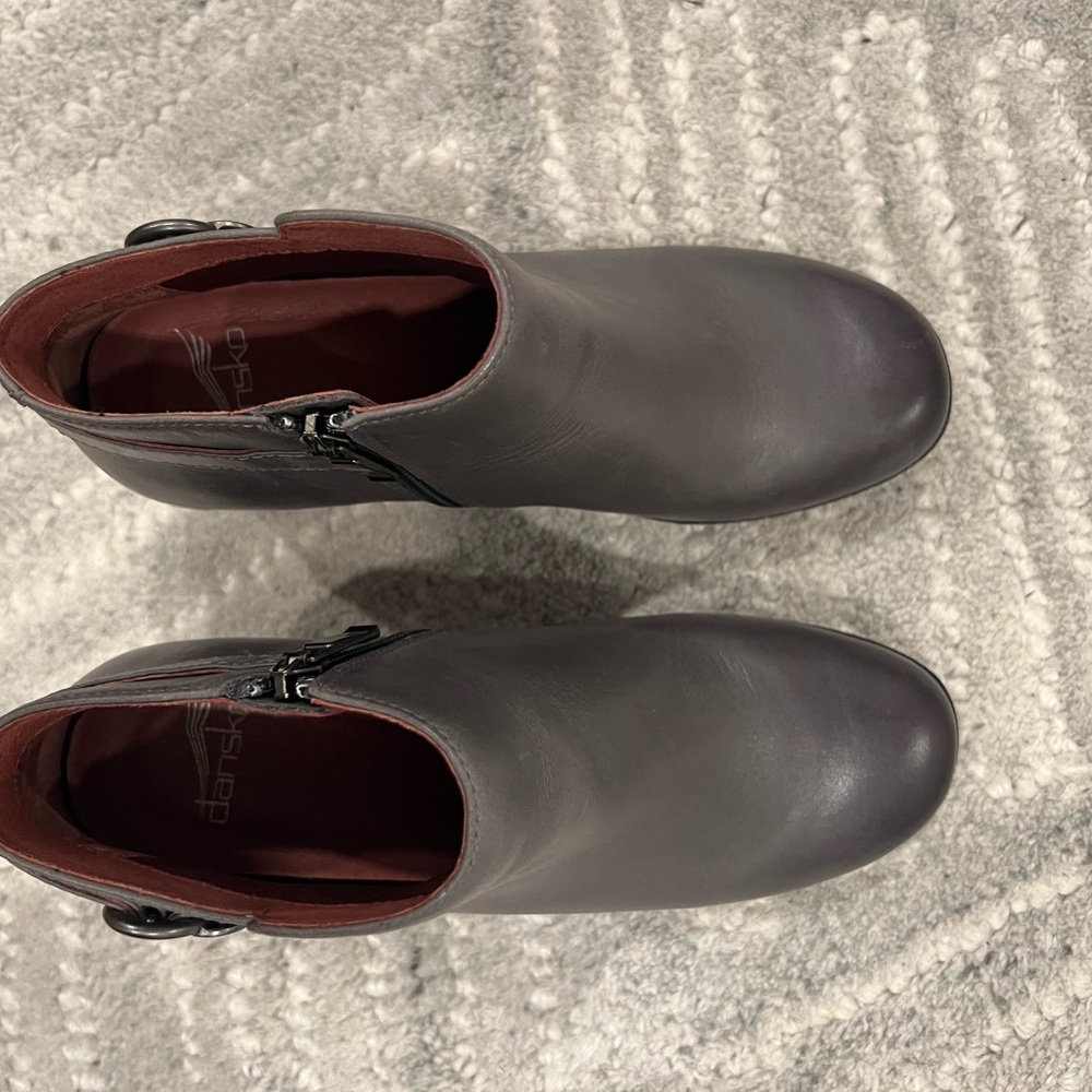 Dansko Gray Leather Ankle Boots - Picture 2 of 9